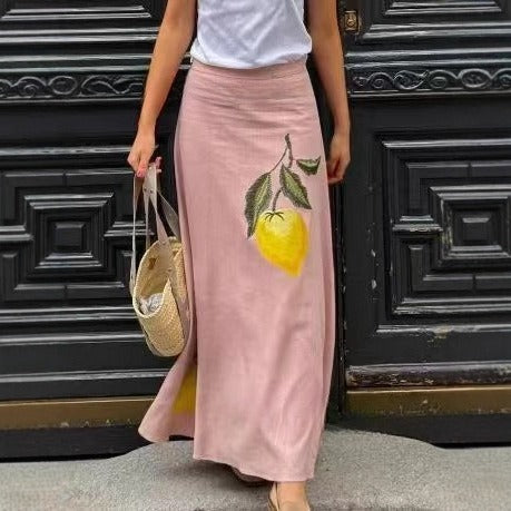 Casual Flower Embroidered Skirt Suit