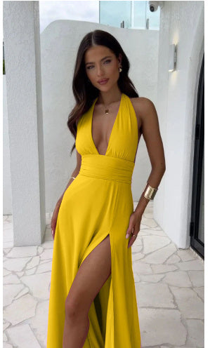 Luxe Backless Slit Maxi Dress