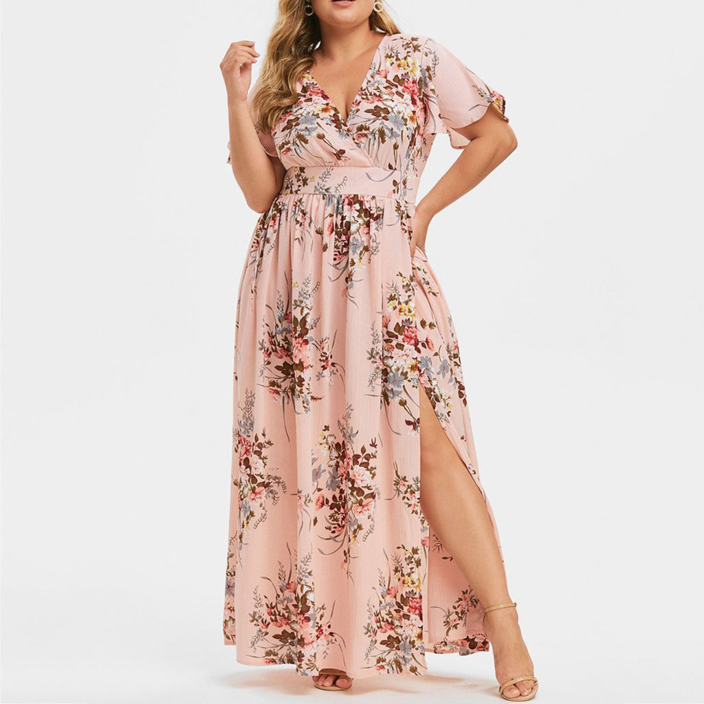 Women's Fashion Personalized Printed Short Sleeve Dress