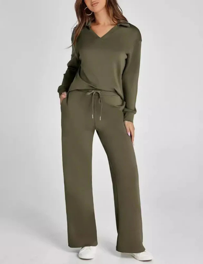 Women’s 2 Piece Sets Outfits Casual Long Sleeve Sweatsuits Sets - Army Green / S