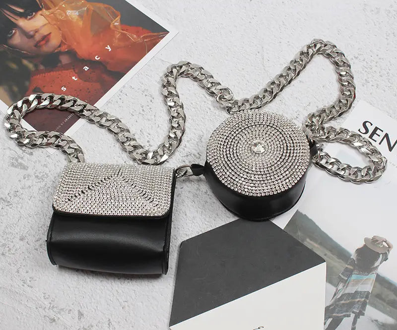 Mini Crossbody Bag With Sparkling Diamonds