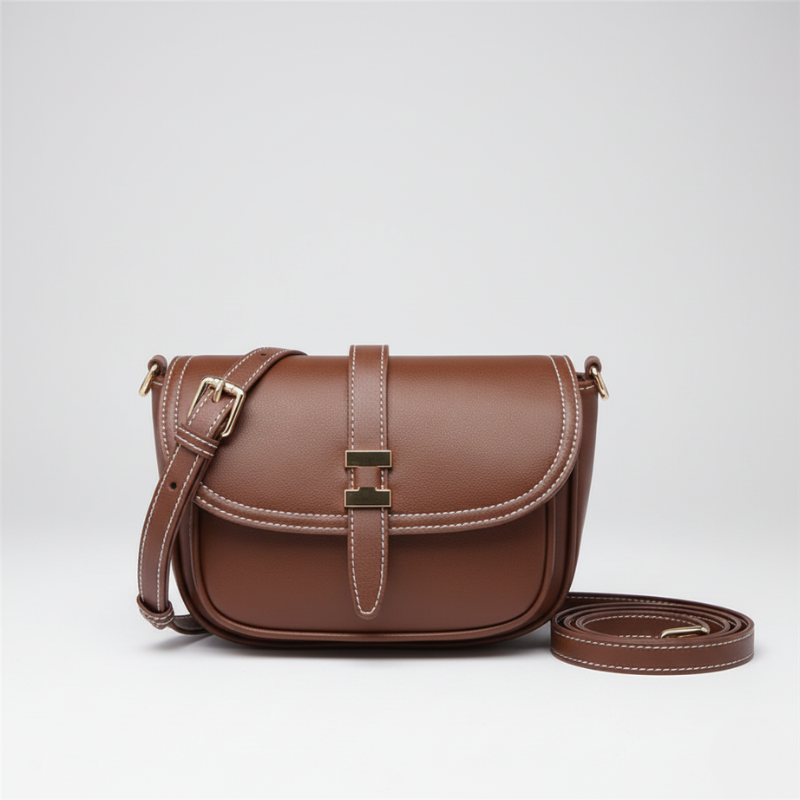 Korean Female Bag Niche Design Messenger Bag - Caramel colour