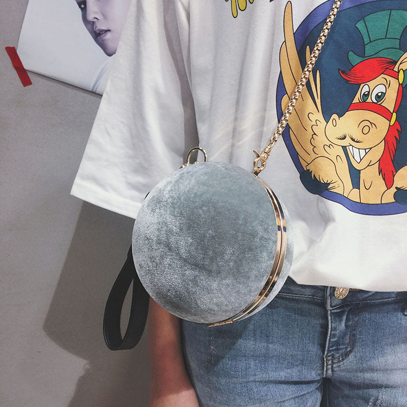 Velvet ball shoulder bag