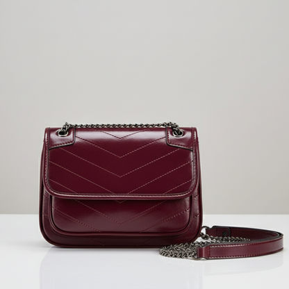Bag Women Bag Cowhide Shoulder Bag Women - Wine Red