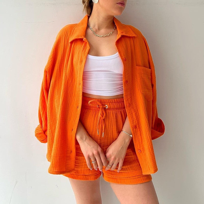 Lightweight Long Sleeve &Shorts Set
