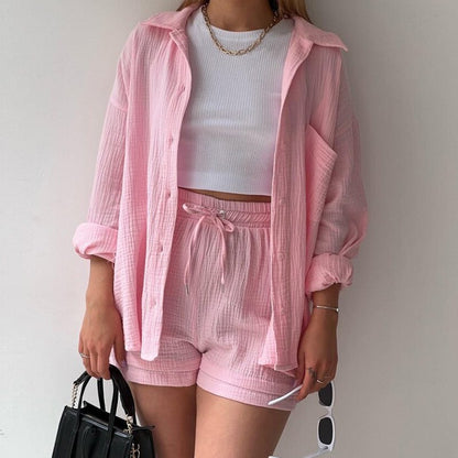 Lightweight Long Sleeve &Shorts Set