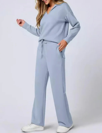 Women’s 2 Piece Sets Outfits Casual Long Sleeve Sweatsuits Sets - Light Blue / S