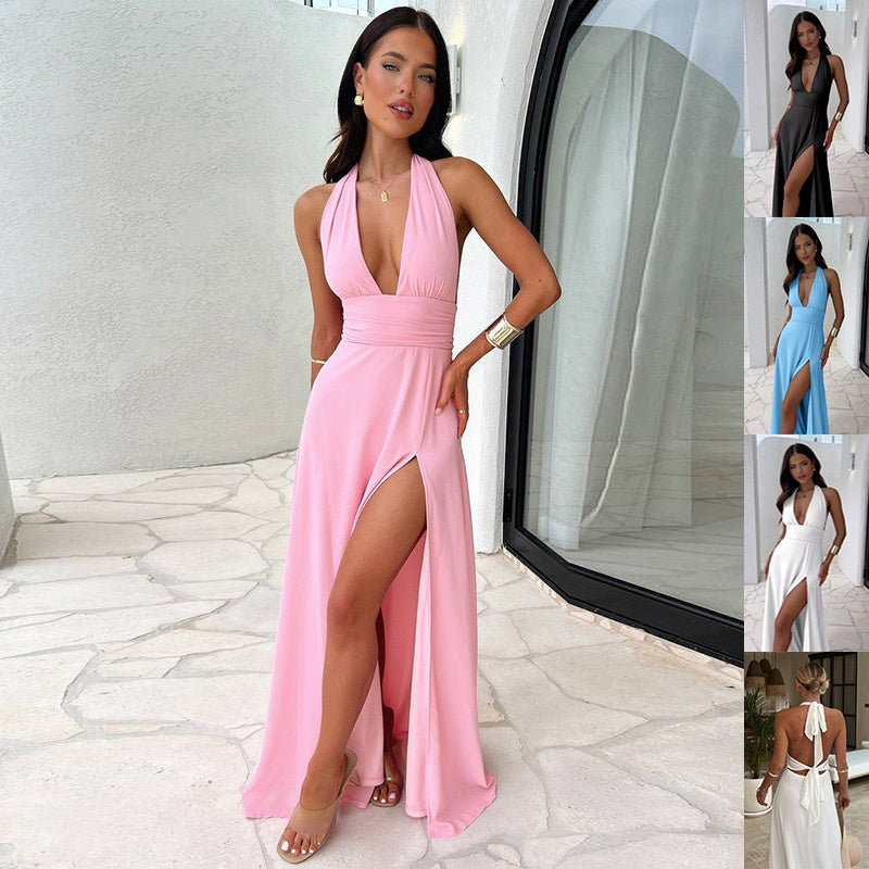 Luxe Backless Slit Maxi Dress
