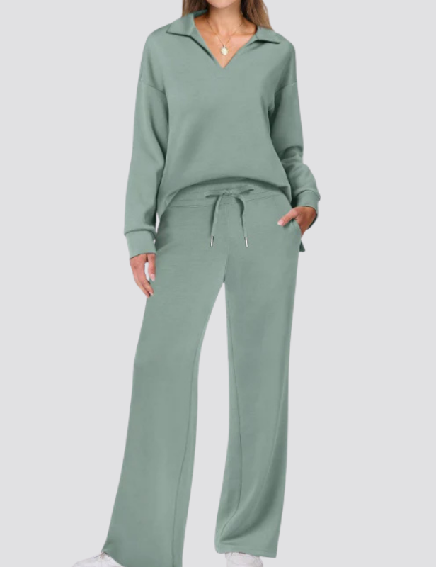 Women’s 2 Piece Sets Outfits Casual Long Sleeve Sweatsuits Sets - Green / S