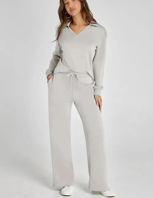 Women’s 2 Piece Sets Outfits Casual Long Sleeve Sweatsuits Sets - Gray / S