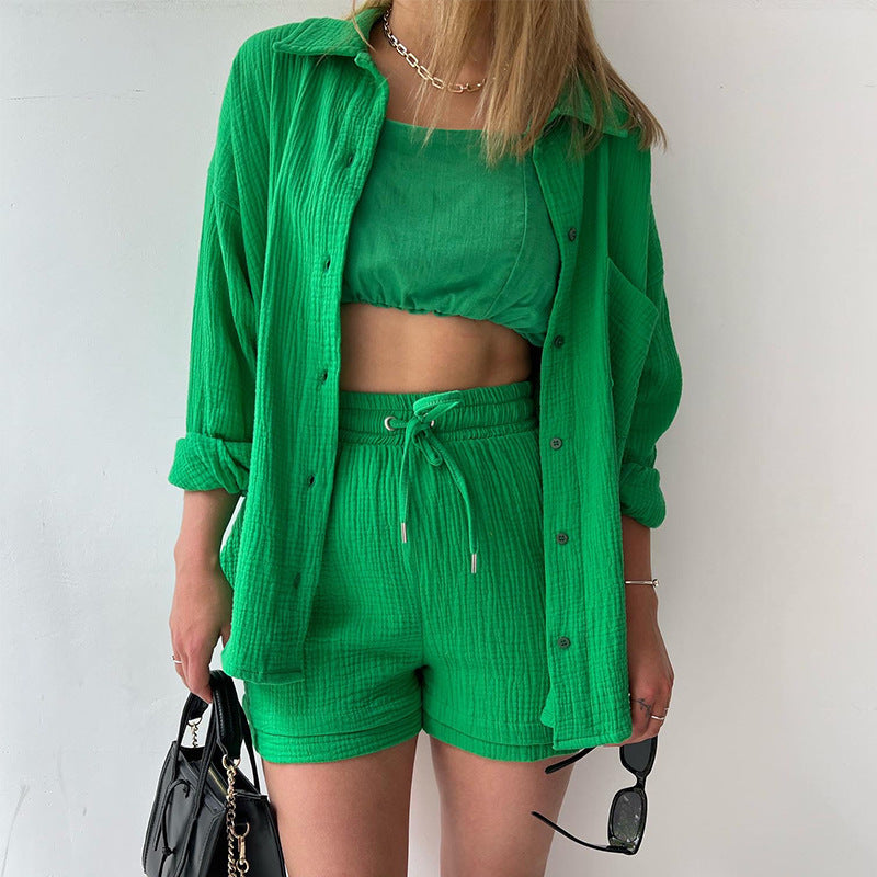 Lightweight Long Sleeve &Shorts Set
