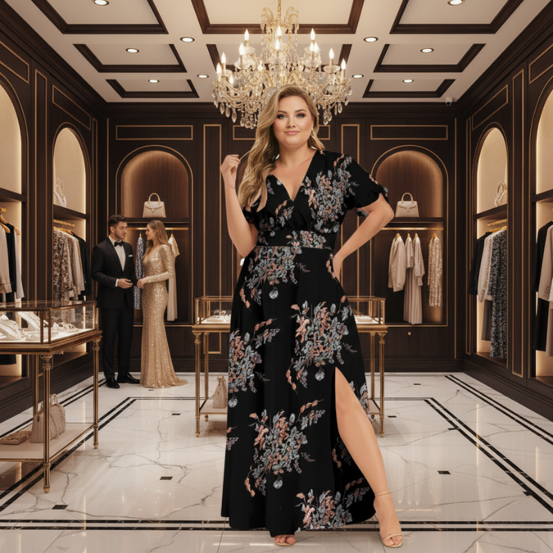 Women’s Fashion Personalized Printed Short Sleeve Dress