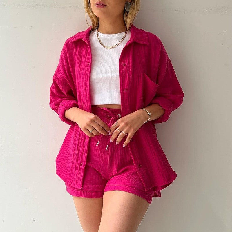 Lightweight Long Sleeve &Shorts Set