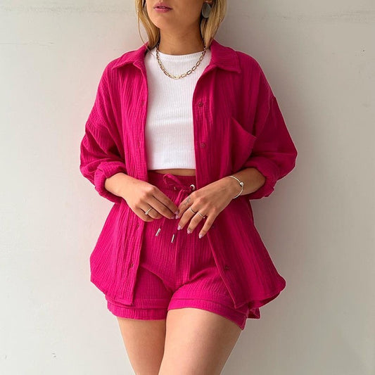 Lightweight Long Sleeve &Shorts Set