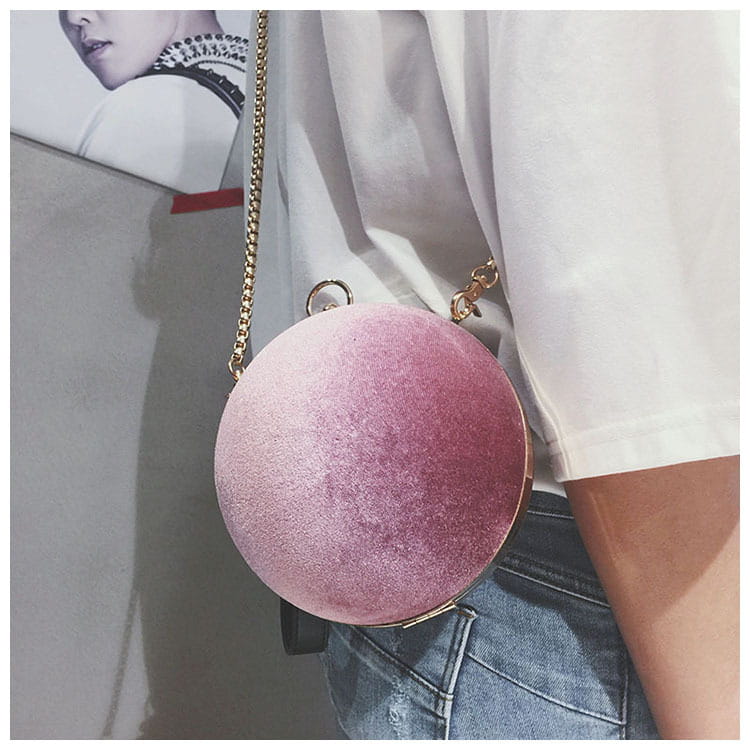 Velvet ball shoulder bag